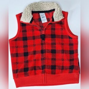 Carter's Red and Black Plaid Vest - 18M